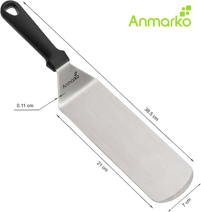 Spatula Turner Stainless Steel - Metal Spatula Set - Hibachi Spatula Great as BBQ Grill Accessories for Grill and Flat Top Griddle