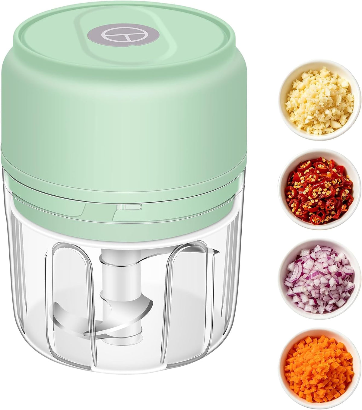 Garlic Chopper, 250ML Garlic Mincer, Electric Mini Food Processor