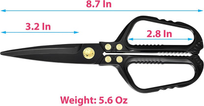 Kitchen Scissors - Heavy Duty Utility Come Apart Kitchen Shears for Chicken, Meat, Food, Vegetables - 9.25 Inch Long Black & Red