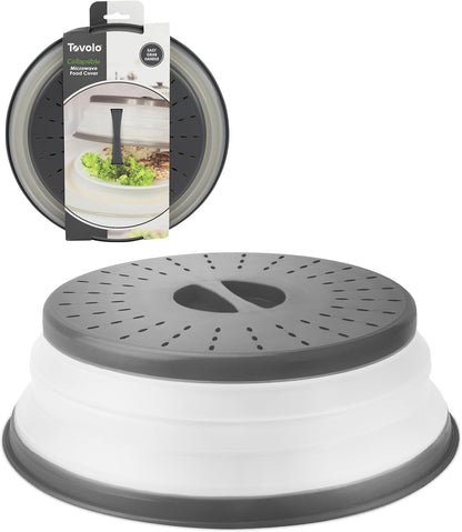 Tovolo Collapsible Microwave Splatter Cover, Charcoal Gray, Medium 10.5"