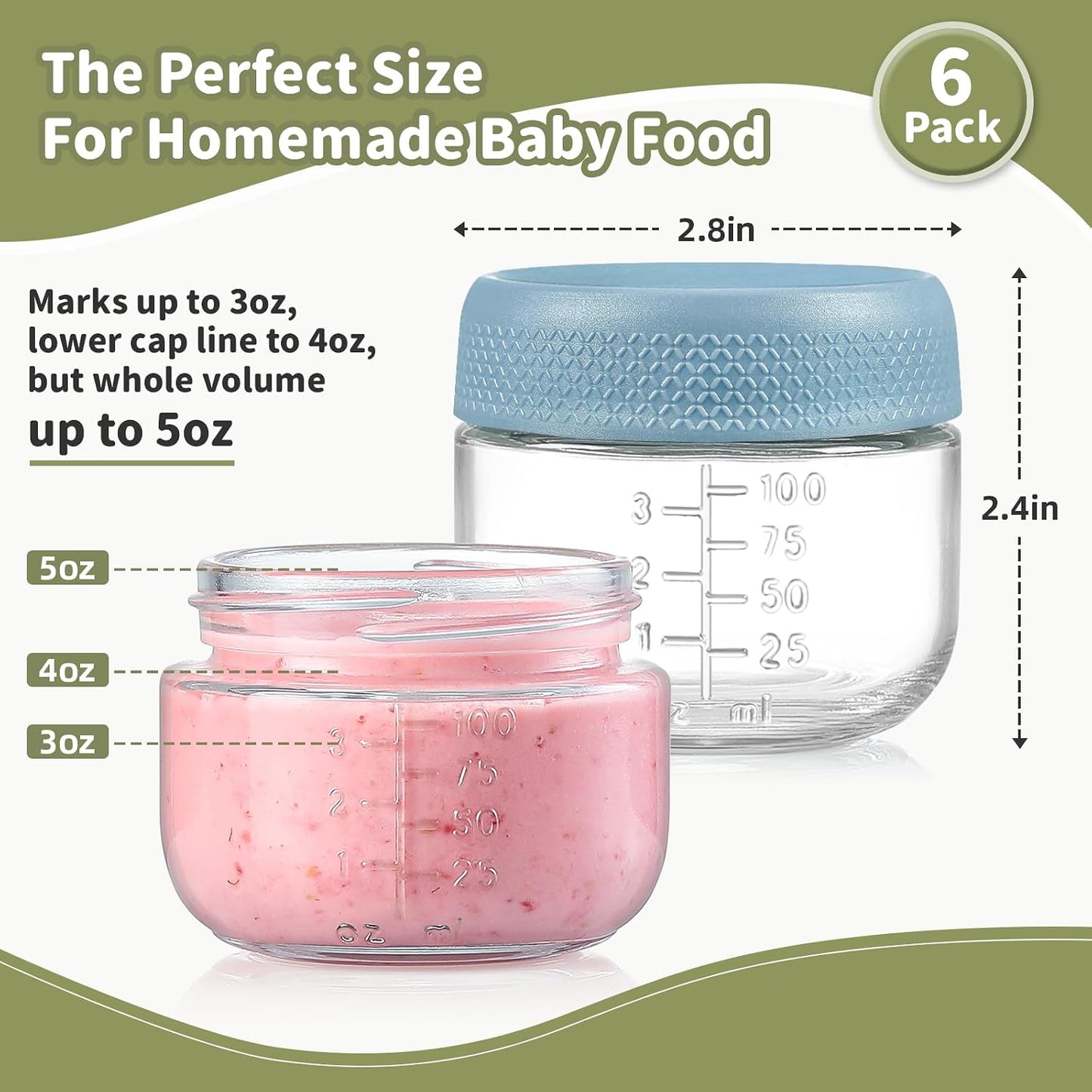 NETANY 6-pack 8oz Glass jars with Airtight Lids, Overnight Oats Containers with Lids, Wide mouth Mason Salad jars, Glass Food Storage Containers for Snacks Yogurt Spice Sugar