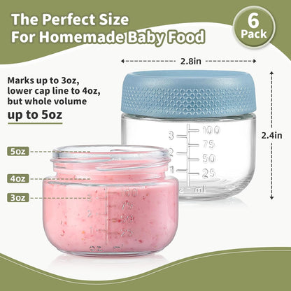 NETANY 6-pack 8oz Glass jars with Airtight Lids, Overnight Oats Containers with Lids, Wide mouth Mason Salad jars, Glass Food Storage Containers for Snacks Yogurt Spice Sugar
