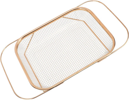 Over the Sink Colander, Expandable Baskets with Fine Mesh Strainer Handle Stainless Steel Rectangle Kitchen Colanders for Strain Drain Rinse Fruits Vegetables Pasta New Home Essentials (Silver)