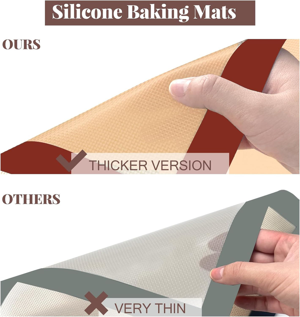 Koolstuffs Silicone Baking Mat, Nonstick and Reusable, 3 Pack