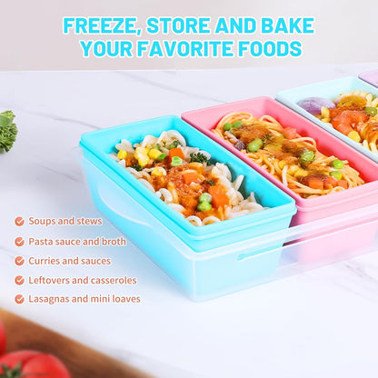 Gemice 1-Cup Silicone Freezer Molds with Lids, Individual 4-Pack Portion Soup Cubes Freezer Trays for Food Storage, Oven & Dishwasher Safe, BPA-Free, Silicone Freezer Containers for Meal Prep