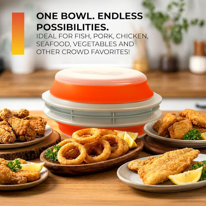 CanCooker Batter Bowl XL: Collapsible, Mess-Free, Dishwasher and Microwave Safe, Chemical-Free in Vibrant Orange