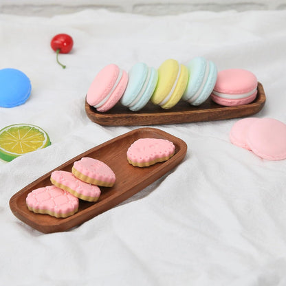 Mini Wooden Serving Platters and Trays, 7-inch Solid Acacia Wood Serving Plates for Food/Snacks/Appetizer, also as Jewelry Trays, Mini Charcuterie Board and Cheese Platter, Reusable (6 PCS)