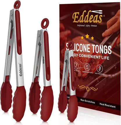 Eddeas Kitchen Tweezers Tongs, Cooking Tweezers Stainless Steel - 3 Size 12'' 10'' & 8 inch Ideal for Meat, pasta, plating and pinching delicate small pieces of food, Set of 3