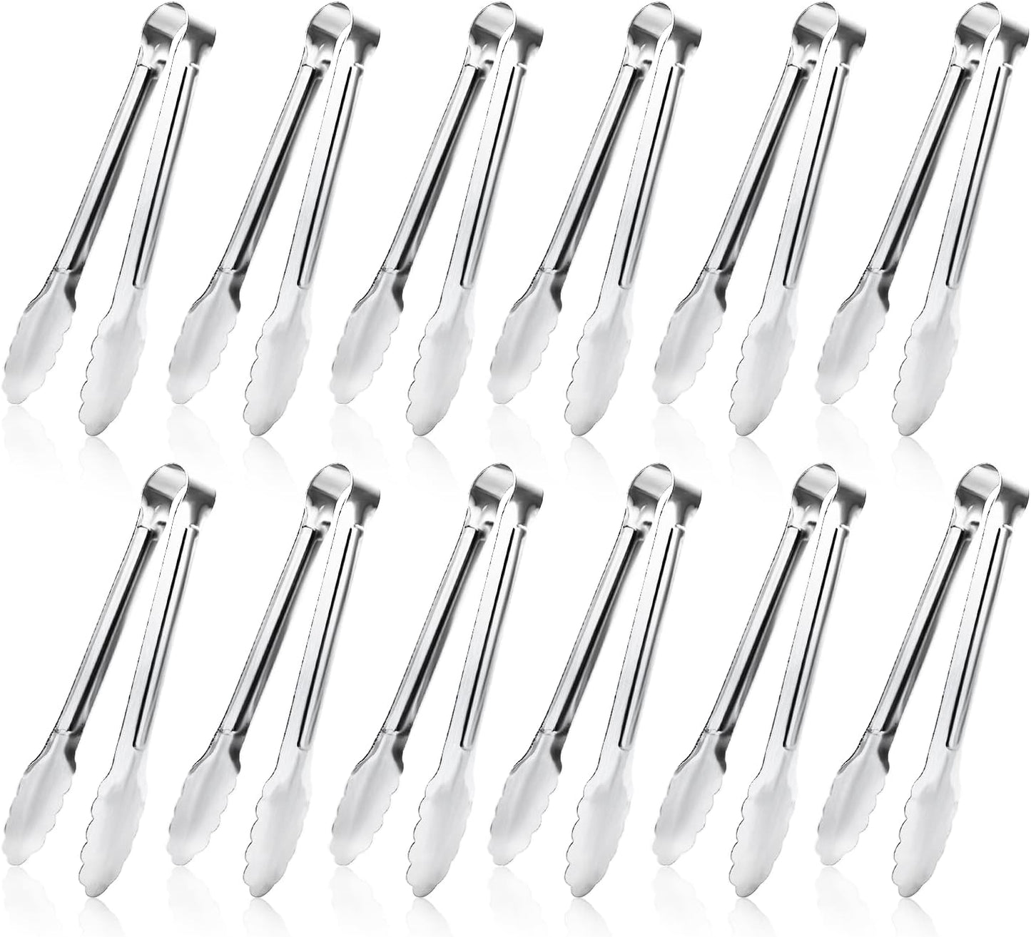 8 Pack Serving Tongs XEVOM Kitchen Tongs,Buffet Tongs, Stainless Steel Food Tong Serving Tong,small tongs (9inch)