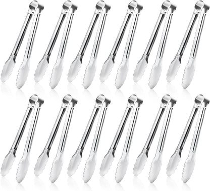 8 Pack Serving Tongs XEVOM Kitchen Tongs,Buffet Tongs, Stainless Steel Food Tong Serving Tong,small tongs (9inch)