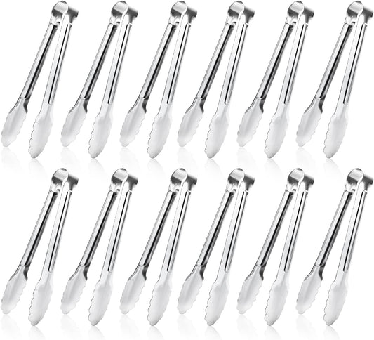 8 Pack Serving Tongs XEVOM Kitchen Tongs,Buffet Tongs, Stainless Steel Food Tong Serving Tong,small tongs (9inch)