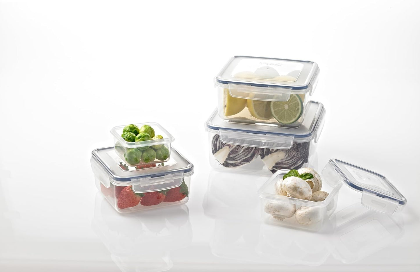 LOCK & LOCK Easy Essentials Pantry Food storage containers with lids / Pantry storage / Airtight containers, BPA free - Square - 11 cup - Great for Sugar, Clear