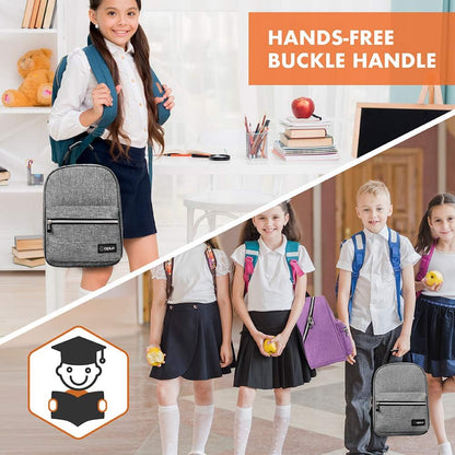 opux Lunch Box for Girls Boys Kids, Insulated Leakproof Lunch Bag, Reusable Teen Lunch Boxes for School, Medium Large lunchbox for Women Men Adult for Work with Front Back Pocket (Purple)
