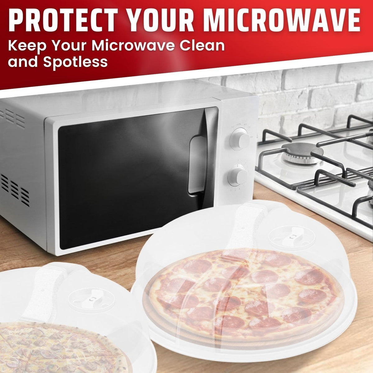 Flexzion 10.5 Inch Microwave Splatter Cover - BPA-Free Anti-Splatter Microwave Cover with Adjustable Steam Vent, Dishwasher Safe, Transparent Plastic Food Covers for Microwave Cooking
