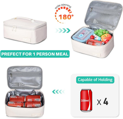 NOL Mini Insulated Lunch Bag for Women Men Kids | Small Leakproof Reusable Lunch Tote | Fits 6 Cans 330ml | Thermal Cooler for Work School Picnic Camping, Navy blue