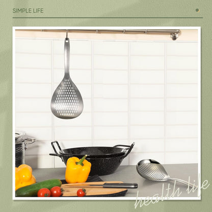 Bokon 2 Pcs Spider Strainer Skimmer Stainless Steel Rustproof Slotted Spoon
