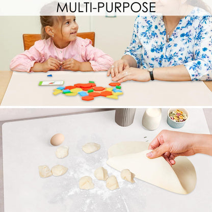 Extra Large Silicone Mat, 31.5x23.6 Inch Heat Resistant Mat for Kitchen Counter, Non Stick Silicone Baking Mat for Dough and Pastry, Thick Silicone placement Countertop Protector, Black countertop mat