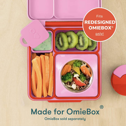 OmieBox (2 pack) Leakproof Dips Containers To Go, Salad Dressing Container, Condiment Container with Lids - Food Safe Silicone - 4 ounces (Blue/Lime)