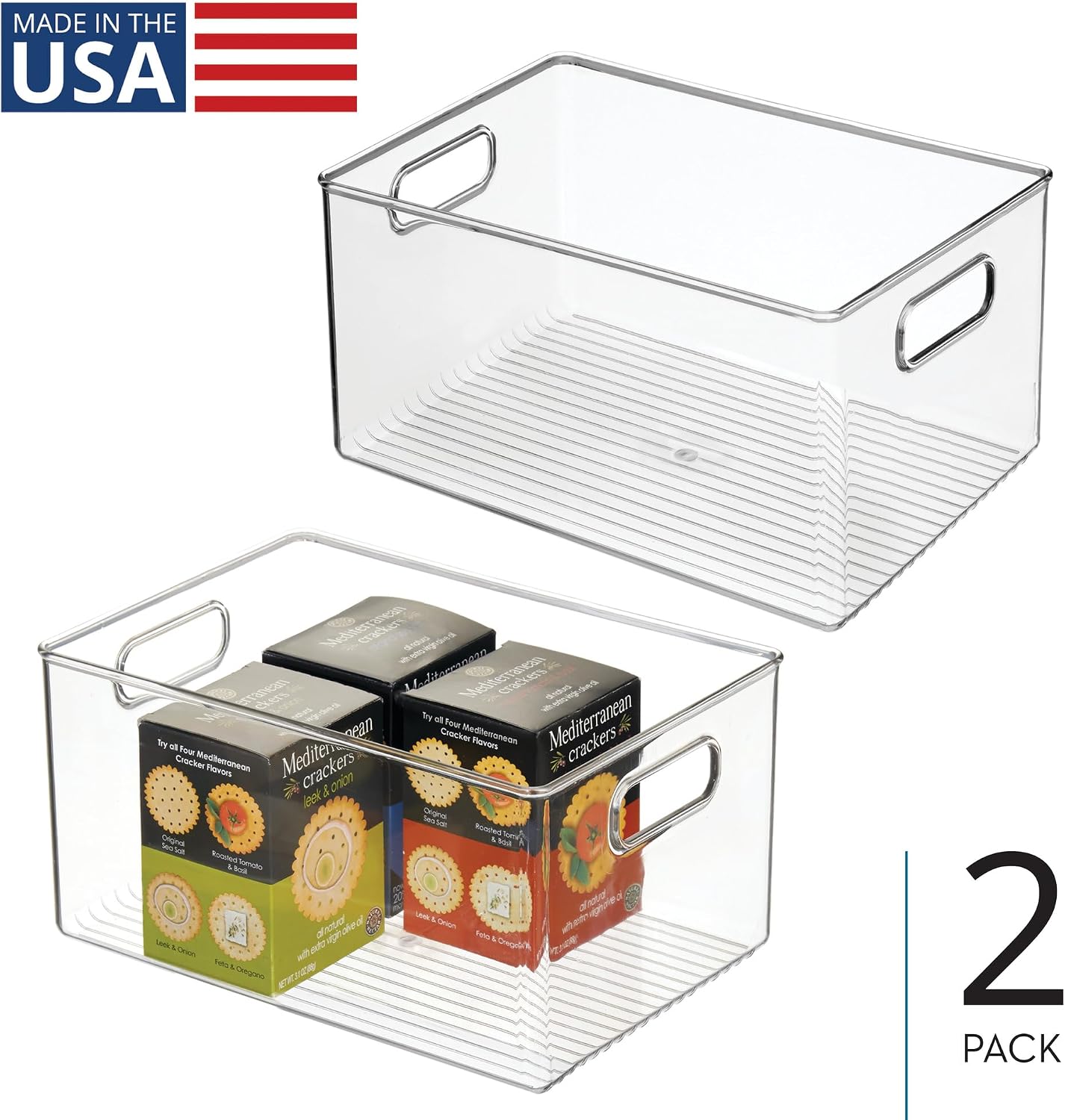 iDesign Recycled Plastic Pantry Storage Bin – Linus Collection - Clear
