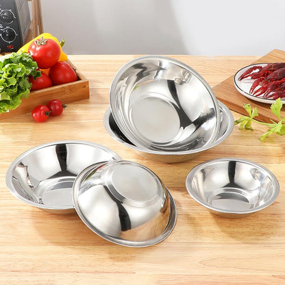 15 Pcs Stainless Steel Bowls Kitchen Metal Bowl with Flat 6.3 Inch Base Prep Bowls, Mixing Bowls Mirror Polish Metal Bowl Set for Meal Prep, Serving, Baking