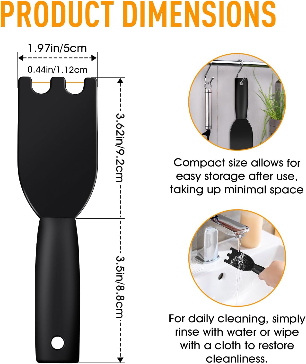 Heat-Resistant Nylon Grill Scraper - Designed for George Foreman Indoor Grills with Grooves, Easy Cleaning Tool with Comfortable Grip (2PCS)