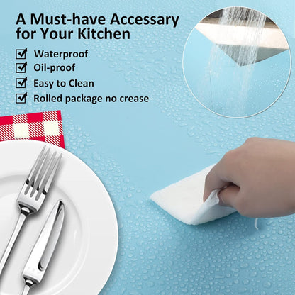 Silicone Mat Heat Resistant Mats for Countertop, Large Silicone Mats for Crafts Kitchen Counter Workbench Table protector, Size 36x24 inches Thick 2mm,Rolled Package,Light Blue