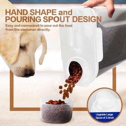 TIOVERY Upgraded Dog Food Storage Container Small, Cat Food Container Airtight, Pet Food Container Dispenser with Pour Spout, Measuring Cup and 4 Seal Buckles for Dogs, Cats, Birds (Blue)