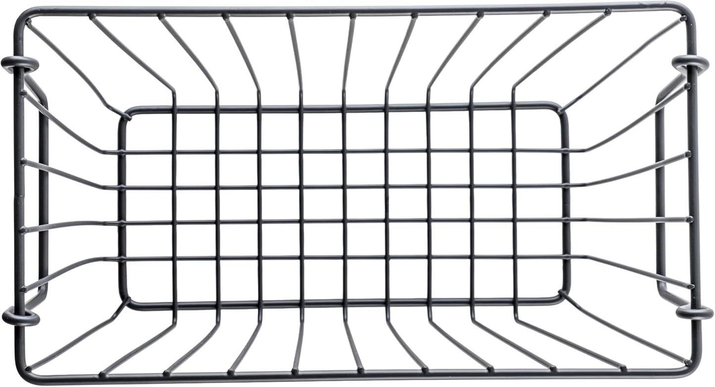 G.E.T. WB-315-MG Heavy Duty Iron Wire Utility Storage Basket/Bin with Handles, 11" x 8" x 8"