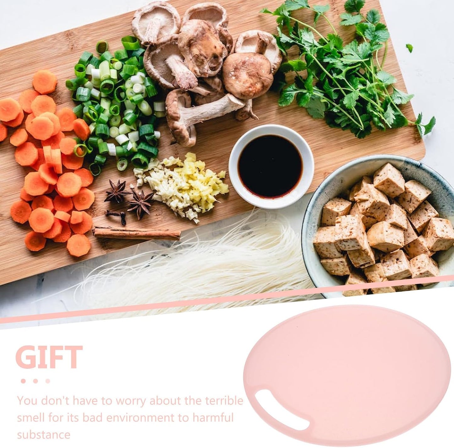 Food Cutting Board 35x0.8cm Pp Non-slip Chopping Mat for Kitchen and Outdoor Use Portable Kitchen Tool