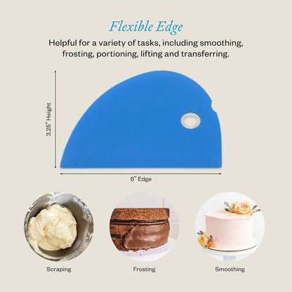 Messermeister Silicone Bowl Scraper, Blue - Frosts, Portions, Lifts & Transfers - Easy to Clean & Flexible Precision Edge