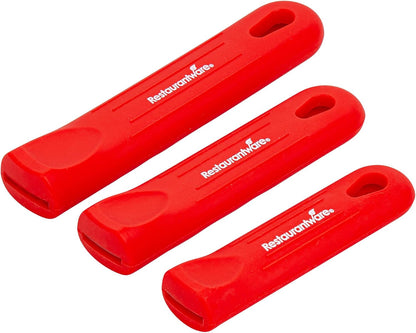Restaurantware Silicone Pan Handle Cover Set 1-Count Heat-Resistant Removable Pan Handle Grips, Ergonomic Non-Slip Green Handle Protectors for Fry Pans and Sauce Pans