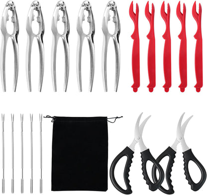 Crab Crackers and Tools,18-Pieces Seafood Tools Set