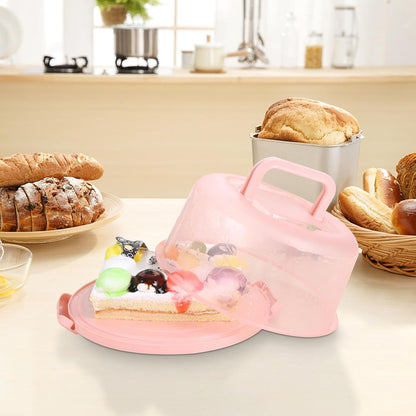Cake Carrier with Lid and Handle, BPA-Free Cake Containers Cake Holder for 10 inch Cake Cupcake Carrier - Plastic Cover Two Sided Base for Transport Pies Nuts Fruit Perfect Gifts (Blue)