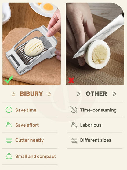 BIBURY Egg Slicer for Hard Boiled Eggs, Heavy Duty Aluminium Fruit Slicer