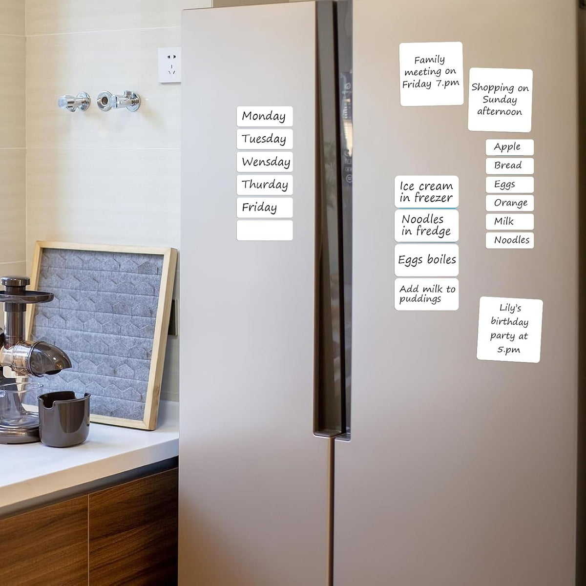 SVNOOC Multi-Use Removable Dry Erase Labels Stickers, White, Reusable Sticky Notes for Kitchen Office School All Purpose Use(1.25 * 3.5 inches White)