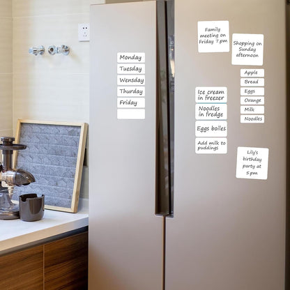 SVNOOC Multi-Use Removable Dry Erase Labels Stickers, White, Reusable Sticky Notes for Kitchen Office School All Purpose Use(1.25 * 3.5 inches White)