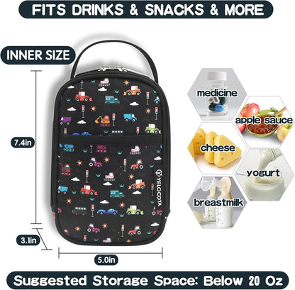Yelocota Small Insulated Lunch Bag- Snack Bag- Mini Cooler Bag with Handle for Travel,Work,School(Storage Space below 20oz)- Also Suitable for Pairing with Food Jar