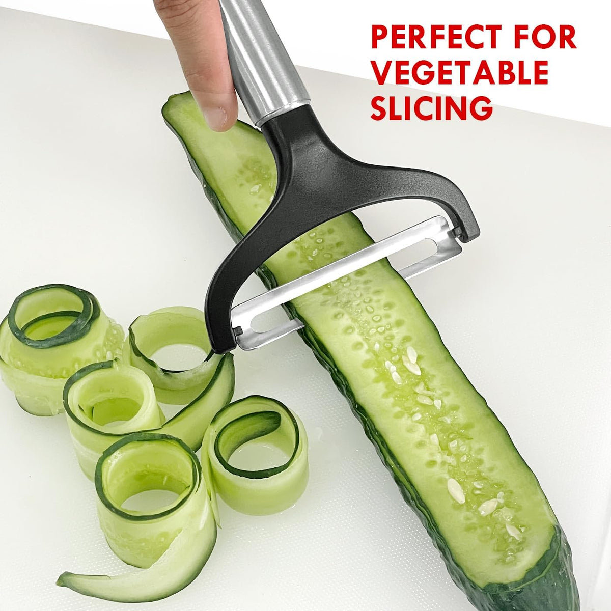 LHS Cabbage Peeler for Kitchen, Wide Mouth Vegetable Peeler, Stainless Steel Fruit Shredder Slicer with Non-Slip Handle and Sharp Blade