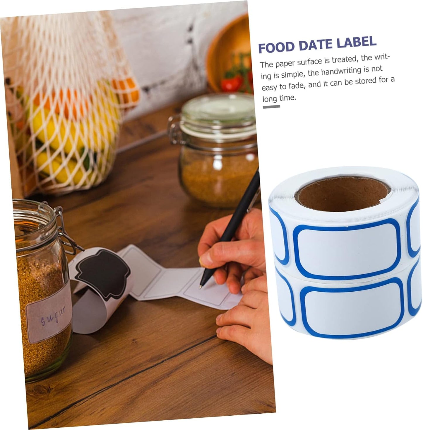 6Rolls Removable Storage Date Labels Stickers for Food Containers Easy to Write for Organizing Kitchen and Restaurant Inventory for Daily Use