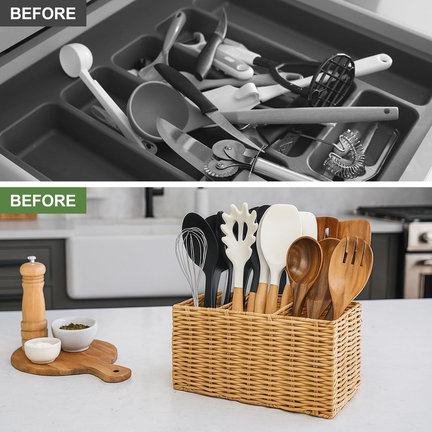 Ayiaren Grey Plastic Cutlery Silverware Holder Small Utensil Organizer Holders for Kitchen Counter Party Flatware Caddy Table Silverware Organizer Basket Spoon Knife Fork Holder Picnic Utensil Caddy
