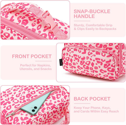 FlowFly Kids Lunch box Insulated Soft Bag Mini Cooler Back to School Thermal Meal Tote Kit for Girls, Boys, Astronaut - Colors B
