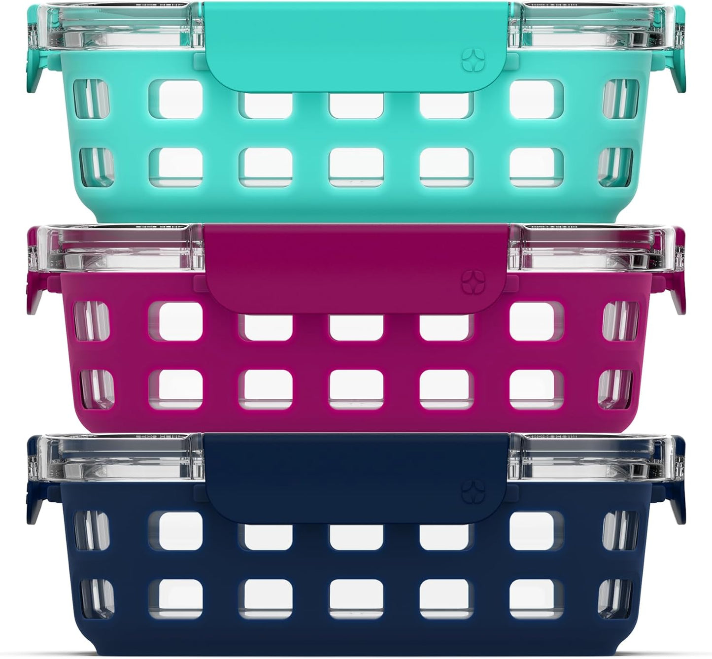 Ello Duraglass 3.4 Cup Meal Prep Sets 10Pc, 5 Pack Set- Glass Food Storage Container with Silicone Sleeve and Airtight BPA-Free Plastic Lids, Dishwasher, Microwave, and Freezer Safe, Olive Tree
