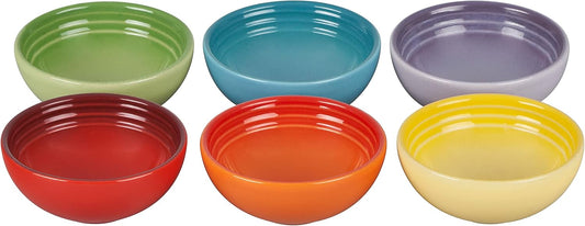 Le Creuset Stoneware Set Of 6 Vancouver Pinch Bowls, Pastel Multi Color