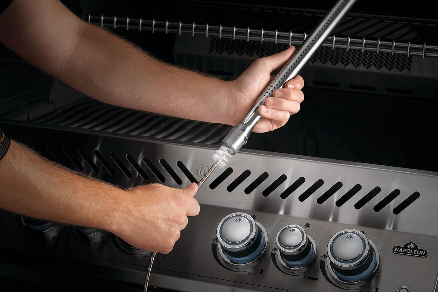 Napoleon Gas Grill Cleaning Toolset - Angled Cleaning Brush, Fire Box Scraper, Burner Port Cleaner, Venturi Tube Cleaner