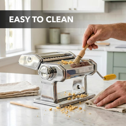 OVENTE Pasta Maker Machine with 7 Adjustable Settings, Silver PA515S