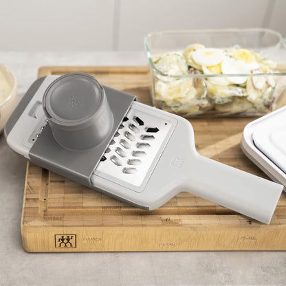 ZWILLING Z-Cut Multifunctional Grater, Mandoline, Faster Grating Technology, Zester, Rasp Grater, Slicer, Finger Guard, Grey