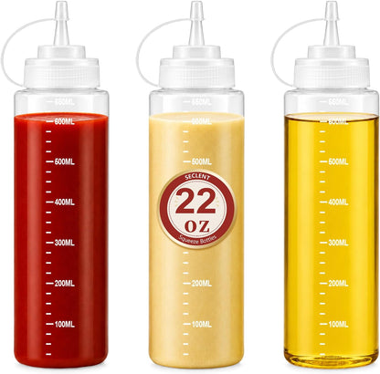 8oz Squeeze Bottles, Sauce Bottles, Squirt Bottle, Salad Dressing Bottle
