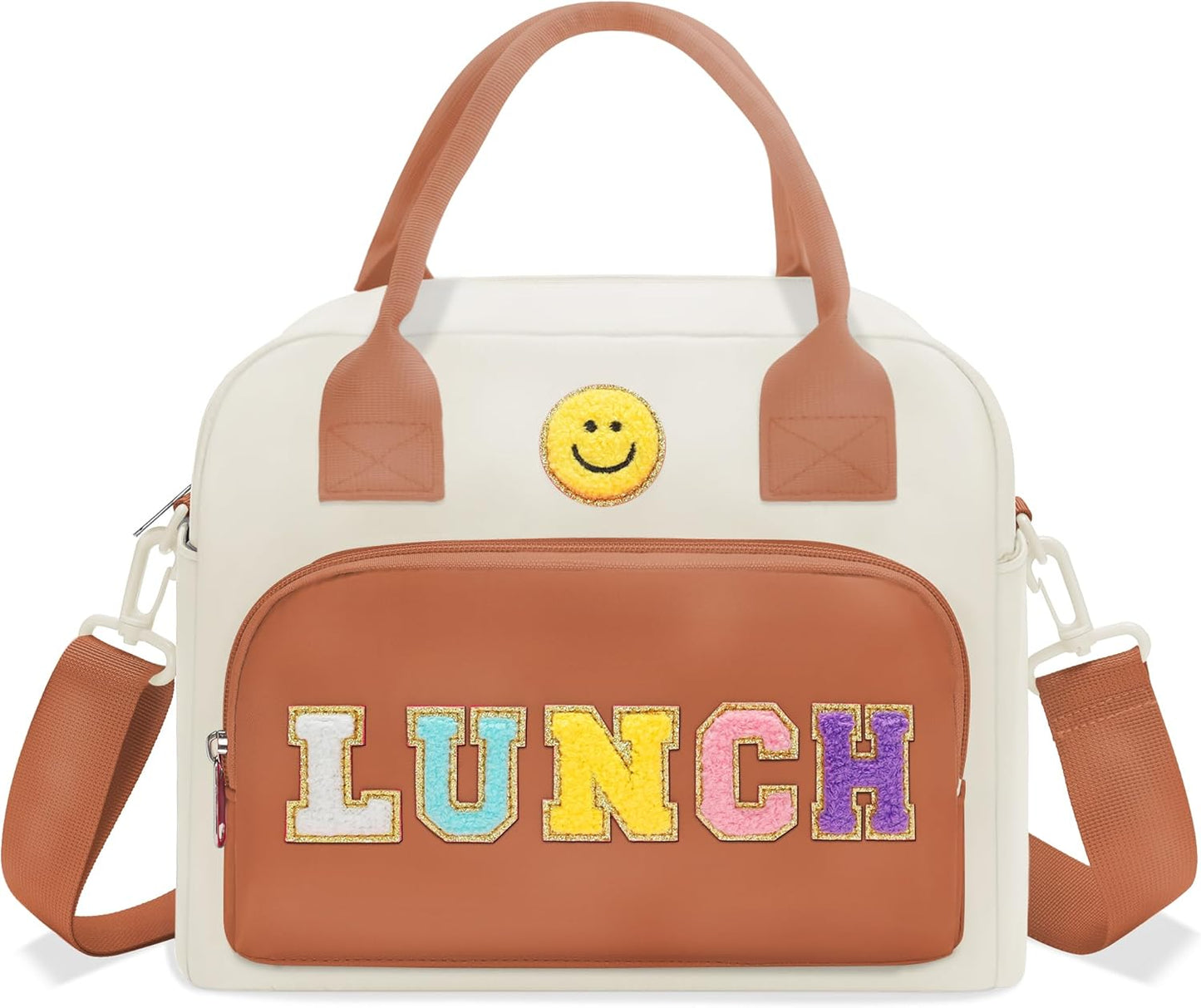 RLGPBON Insulated Lunch Bag Teen Girls, Preppy Lunch Box Large Insulated Lunch Bag Reusable Lunch Tote Bag, Preppy LunchBag for Girls School Travel Picnic