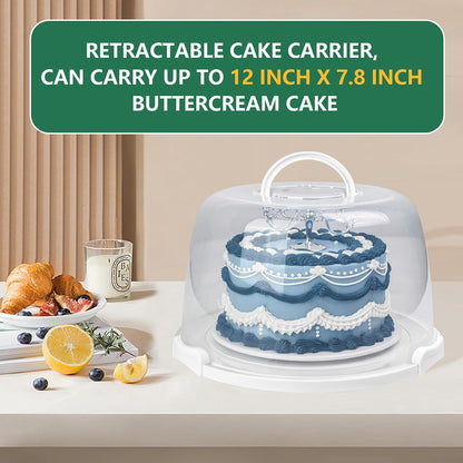 TMRIOPELP Tall Cake Carrier with Lid and Handle Insulated Cake Container Cake Transport Carrier Ideal for Pies Cupcakes and Pastries Perfect for Safe and Secure Cake Delivery (Red, 10 inch)