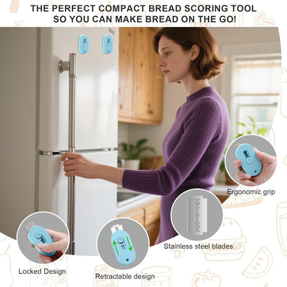 Herda Bread Lame Dough Scoring Tool, Retractable Magnetic Design